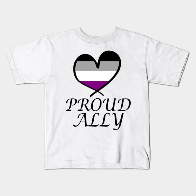 Proud Ally LGBT Gay Pride Month Asexual Flag Kids T-Shirt by artbypond